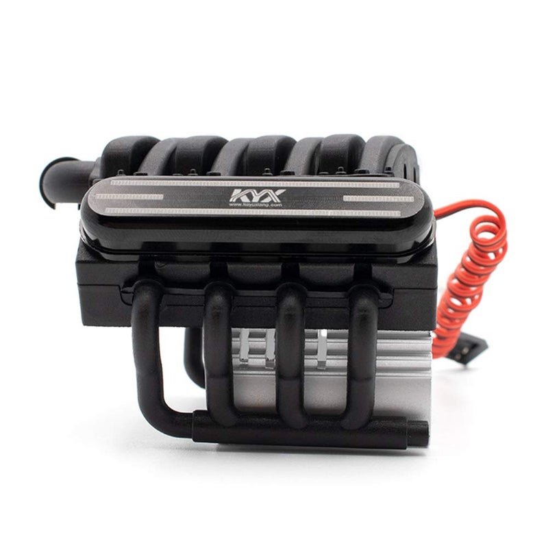 KYX Racing Alloy V8 Engine Motor Heatsinks & Cooling Fan for RC Crawler Car Axial SCX10 II 90046 Wraith D90 Traxxas TRX4 540/550 Motor Accessories - Image 5